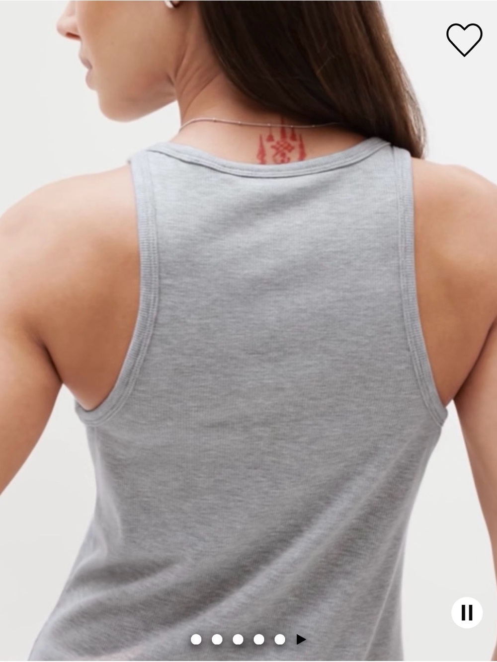 NWT Athleta Light Gray Heather Signature Rib Tank - Picture 2 of 14